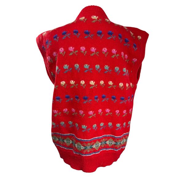 Deans of Scotland Vintage‎ 100% Shetland Wool Red Argyle Sweater Vest Size M - Picture 2 of 6